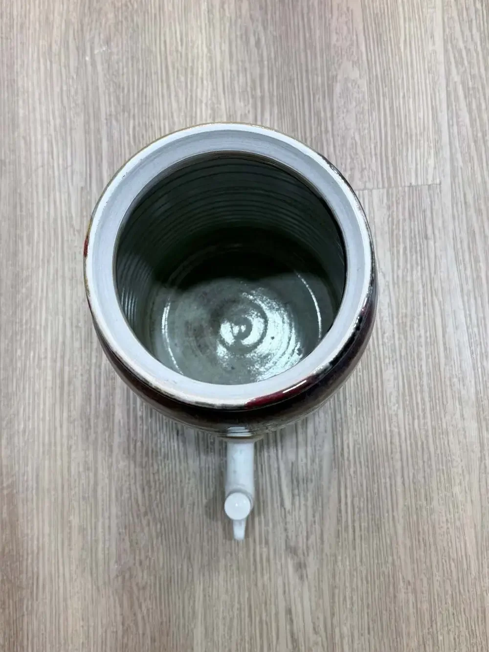 Vintage Hand-Thrown Studio Pottery Beverage Dispenser with Drip Glaze
